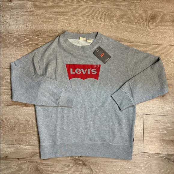 Levi's Tops - Levi's Red Logo Gray Crewneck Sweater